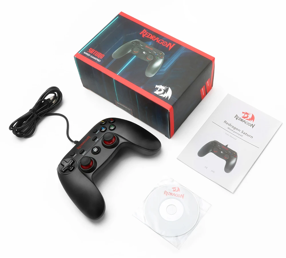 Red Dragon Saturn G807 Wired PC Gaming Controller Joystick Dual Vibration Saturn - Image 2