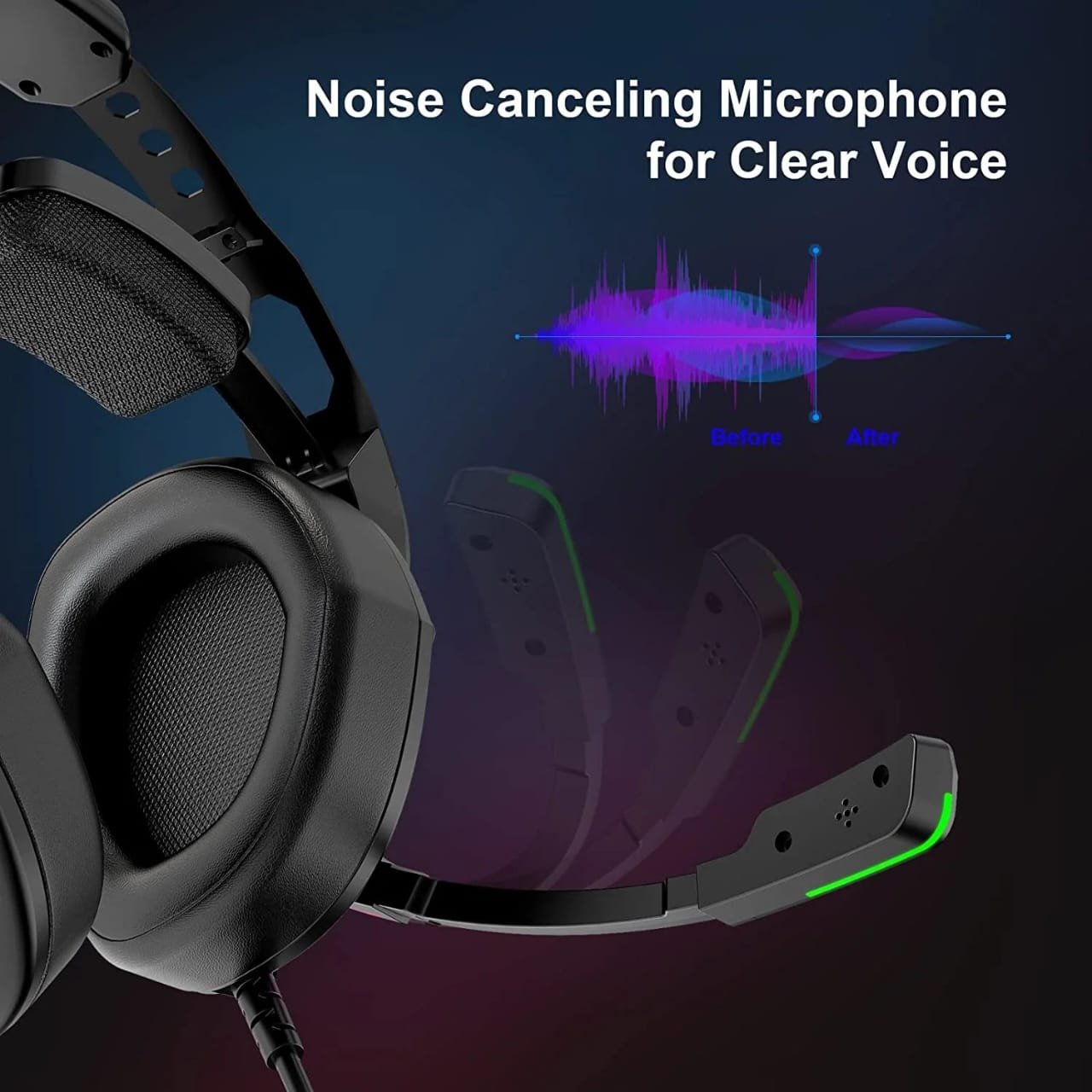 Jeecoo J65 USB 7.1 RGB Wired Gaming Headset Surround Sound - Image 4