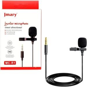 JMARY MC-R1 Lavalier Microphone - High Quality Clip On Mic - For Clear Audio