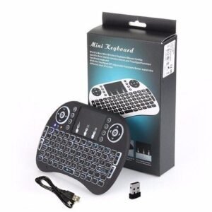 Wireless Mini Keyboard With Backlit , Remote Control & Touchpad Mouse