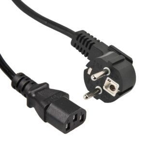 Computer Power Cable Cord 1.5m, For Desktop, PC, Printers and Monitors