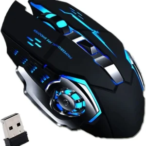Microware 2.4Ghz Rechargeable Wireless Gaming Mouse, X8 Professional Gaming Mouse, Black