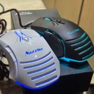 Gaming Mouse Nazzhe RGB Gaming Mouse - Optical Sensor 6400 DPI  - branded Cable - Lightweight (Black)+White