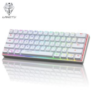 LANGTU G1000 RGB WiRELESS MECHANiCAL KEYBOARD BLUE SWITCH, WHITE
